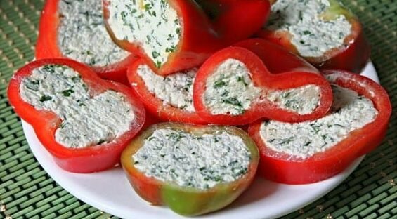 Рецепт болгарского перца фаршированного творогом и зеленью